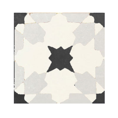 Mosaic House Moroccan tile Fassia MOD C3-38-4 Cream, white Slate, gray Black  cement, encaustic, field, pattern 